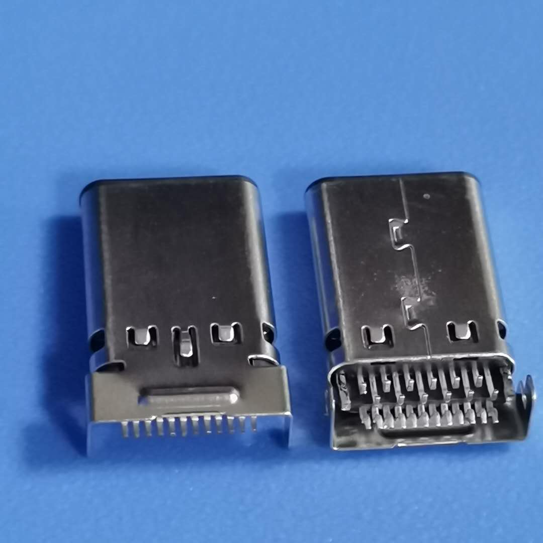 USB3.1 TYPE-C公头 24PIN前插后贴smt+d  有弹片 带凸点