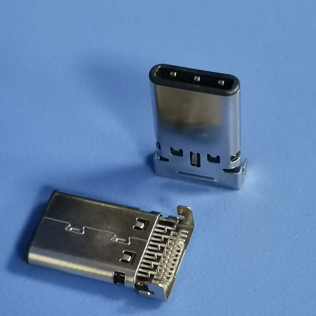 USB3.1 TYPE-C公头 24PIN前插后贴smt+d  有弹片 带凸点