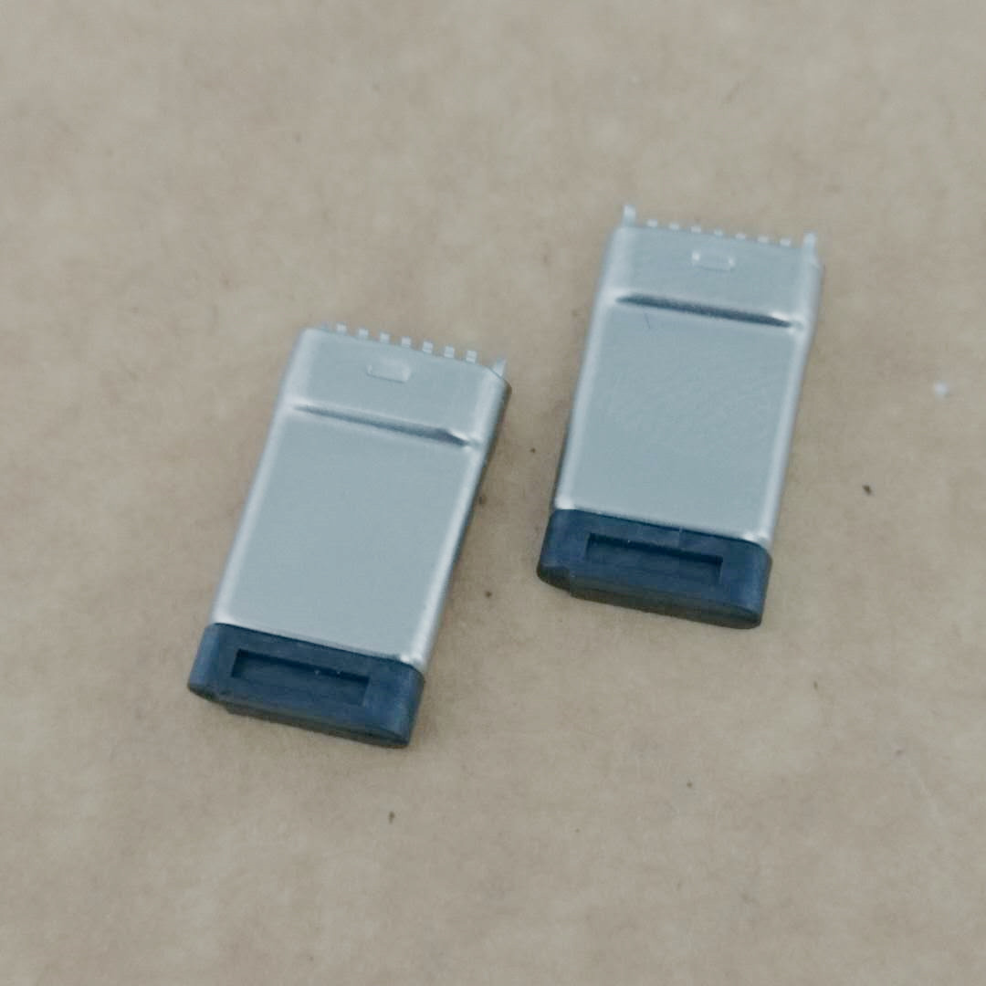 TYPE-C 14P夹板公头 夹板0.8 拉伸款 带接地 L