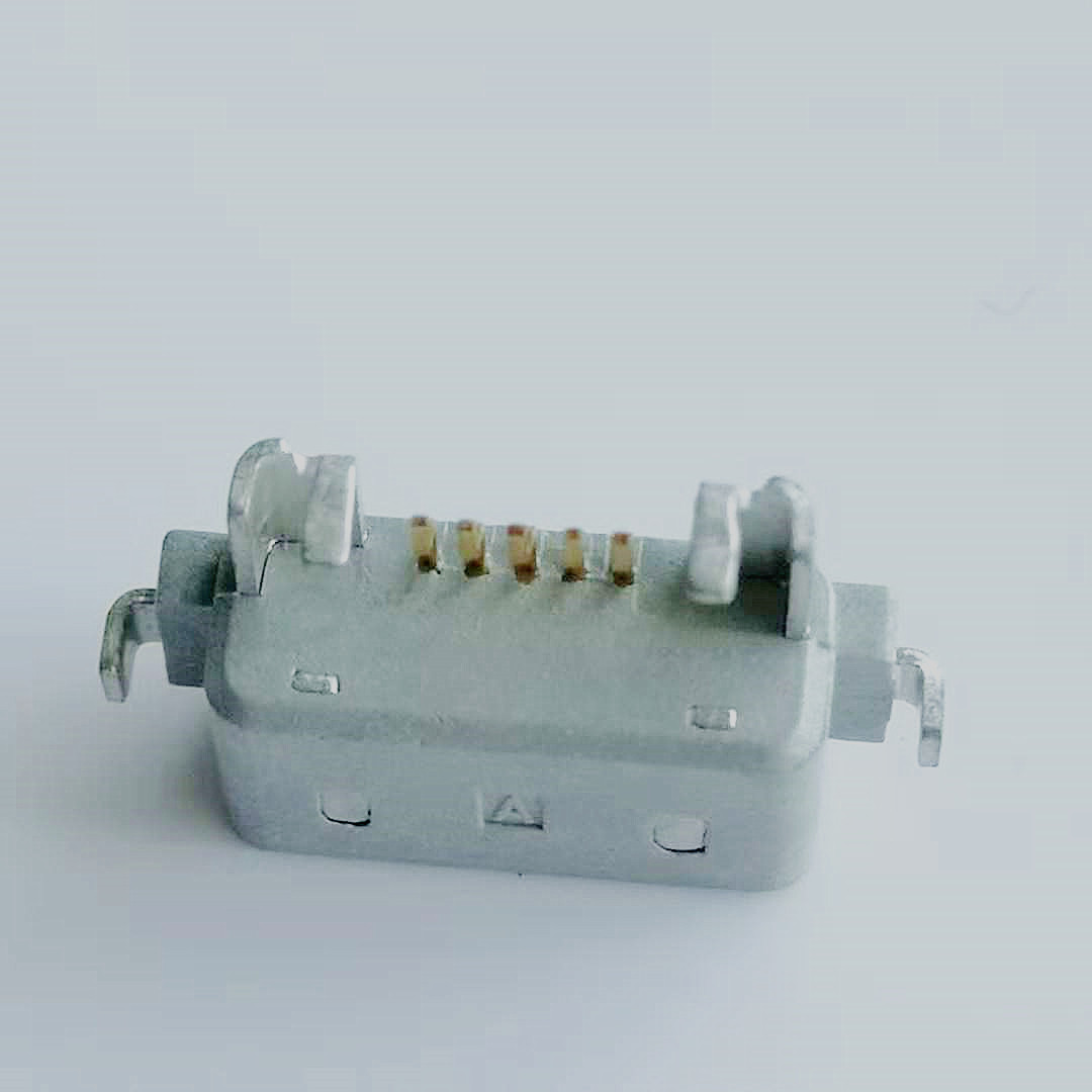 MICRO USB AB型沉板防水母座 5PIN 四脚插板