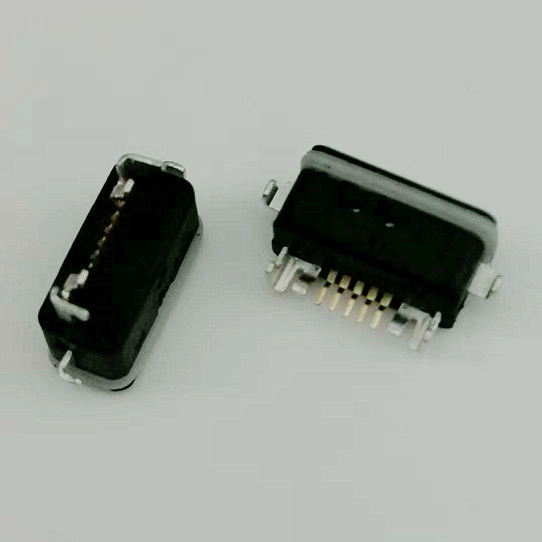 B型 MICRO USB 5PIN沉板防水母座 四脚沉板DI