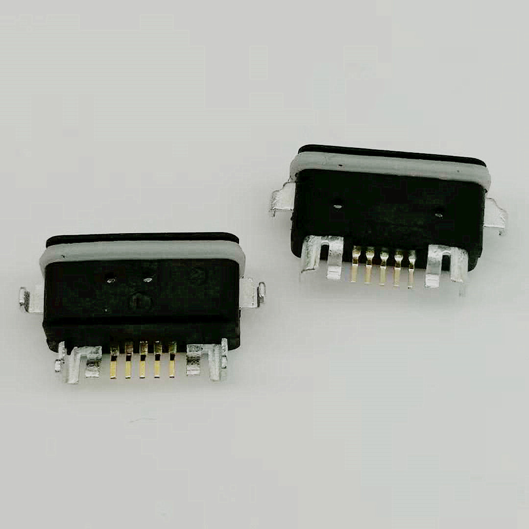 B型 MICRO USB 5PIN沉板防水母座 四脚沉板DI