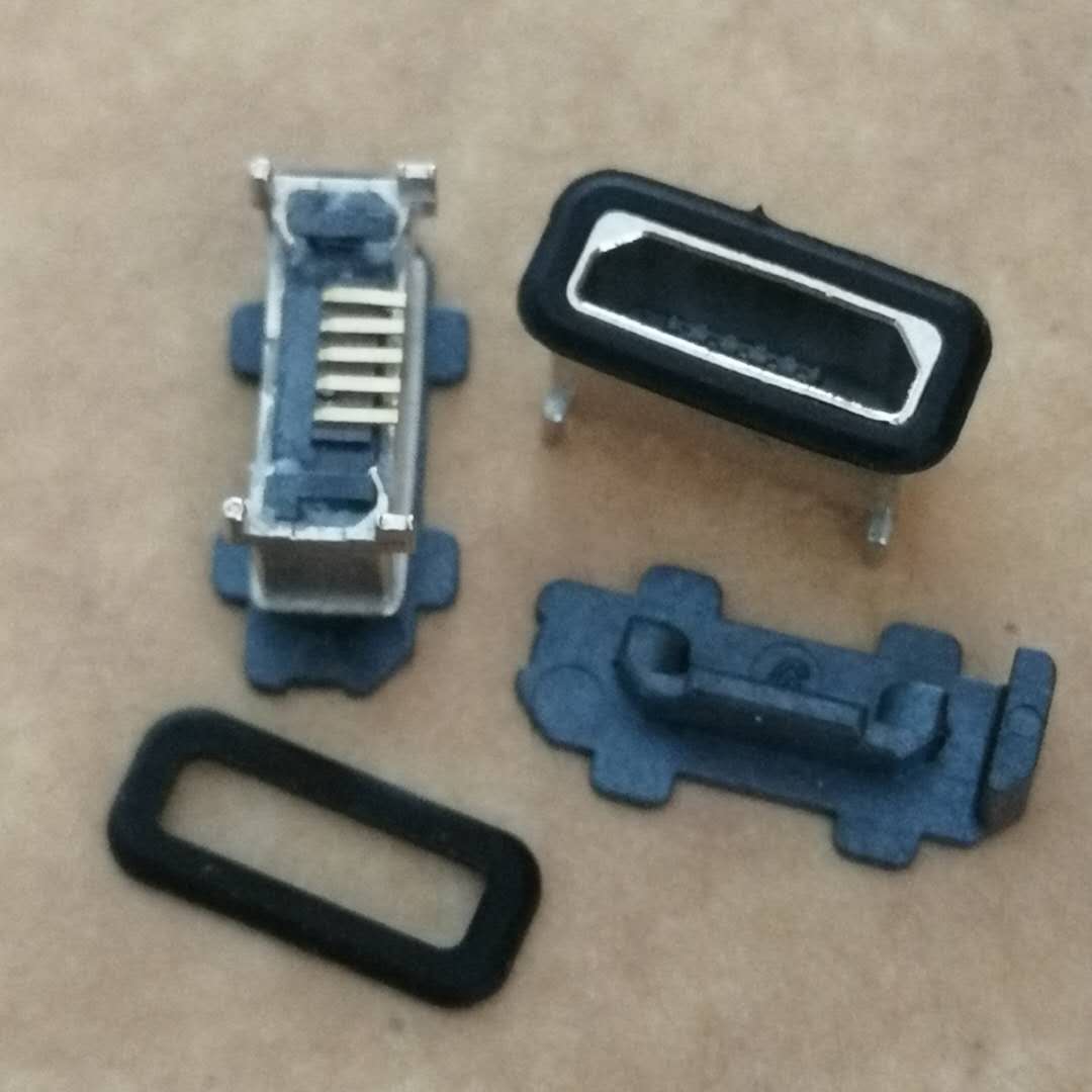 MICRO 5P立贴防水母座 方口AB型 180度立式贴片