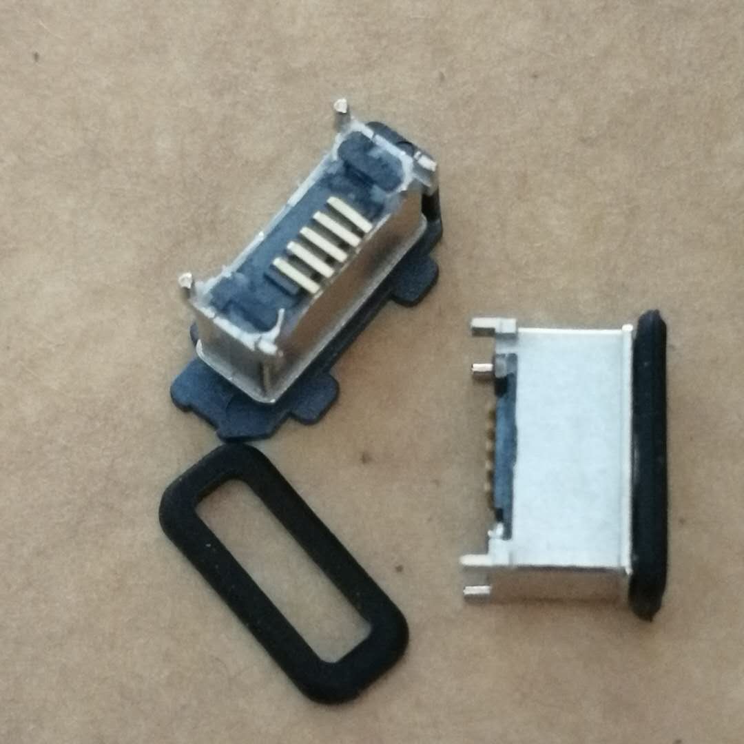 MICRO 5P立贴防水母座 方口AB型 180度立式贴片