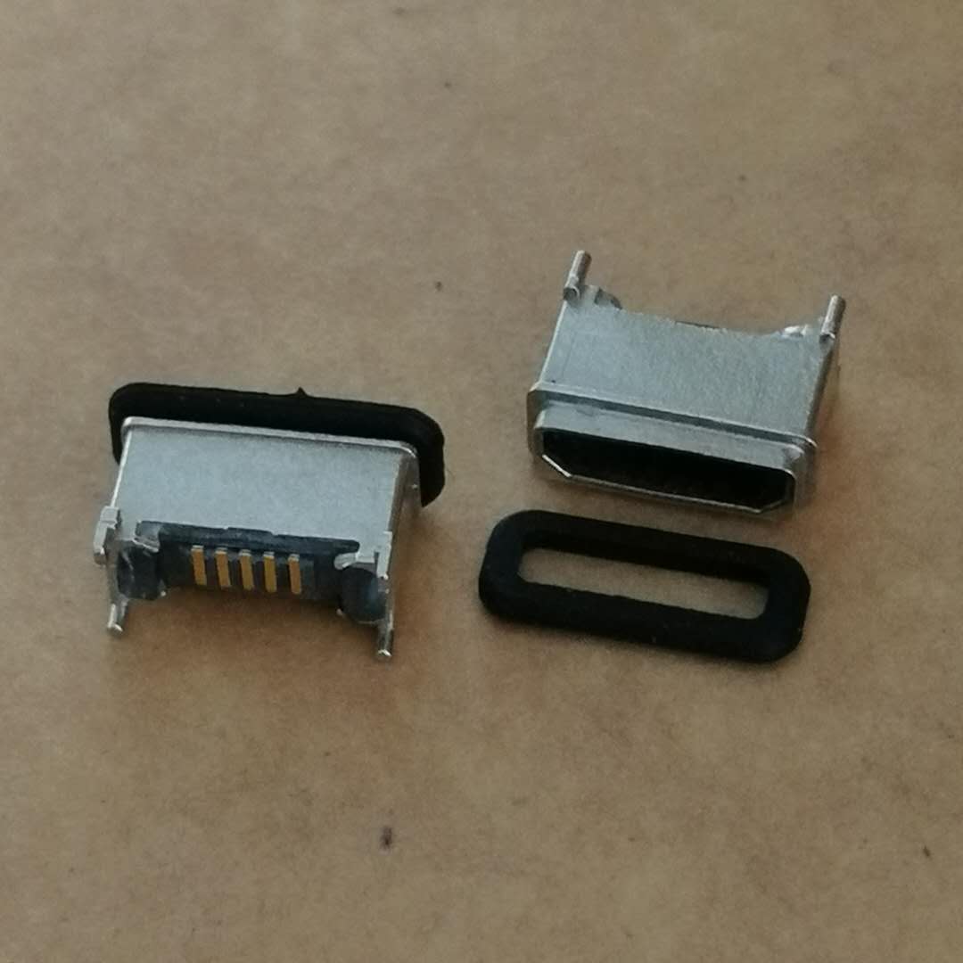 MICRO 5P立贴防水母座 方口AB型 180度立式贴片