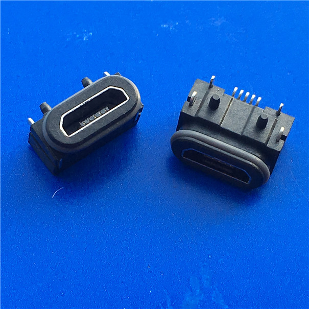 B型防水MICRO母座5P-USB防水B TYPE插板SMT