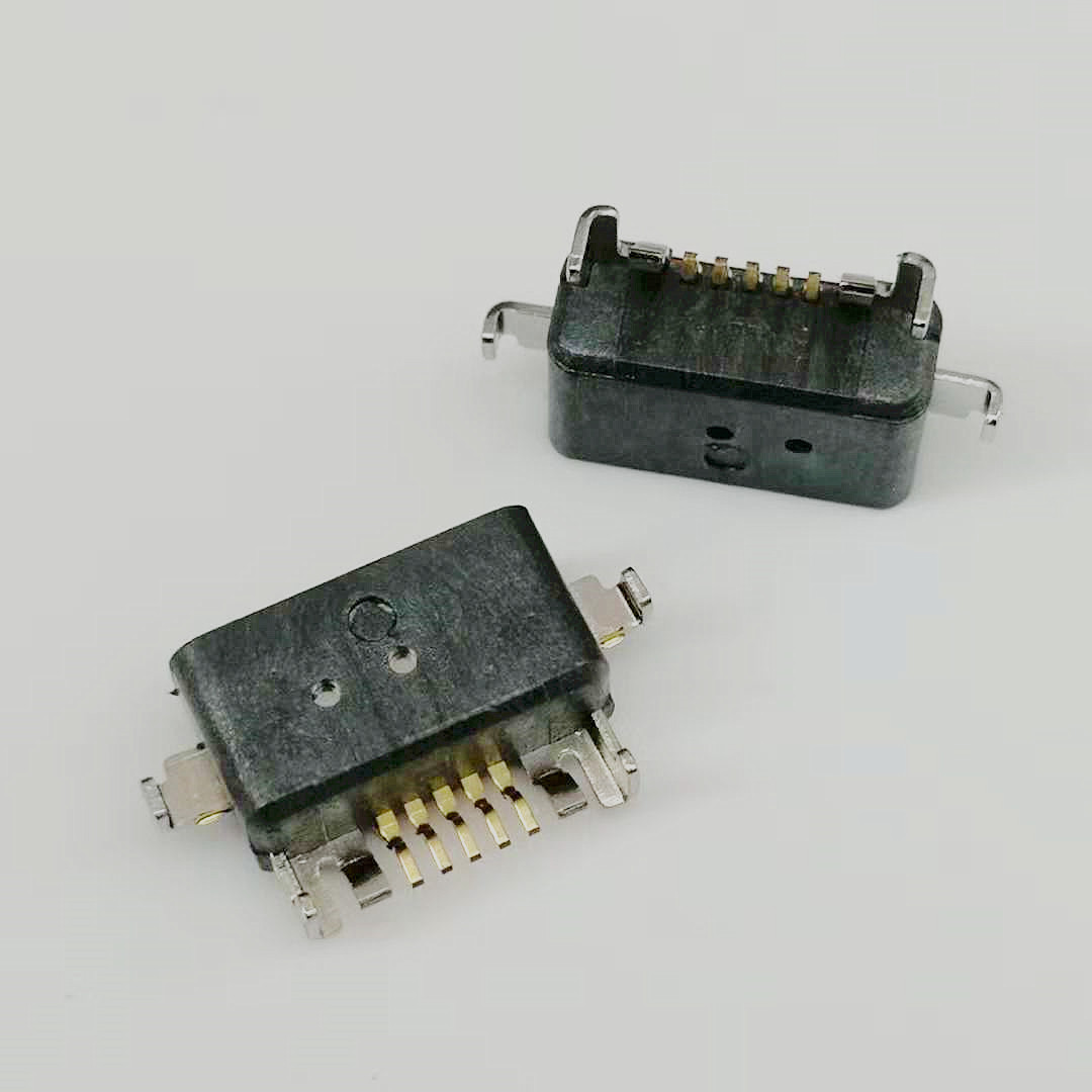 MICRO USB 5PIN沉板防水母座 方口AB型