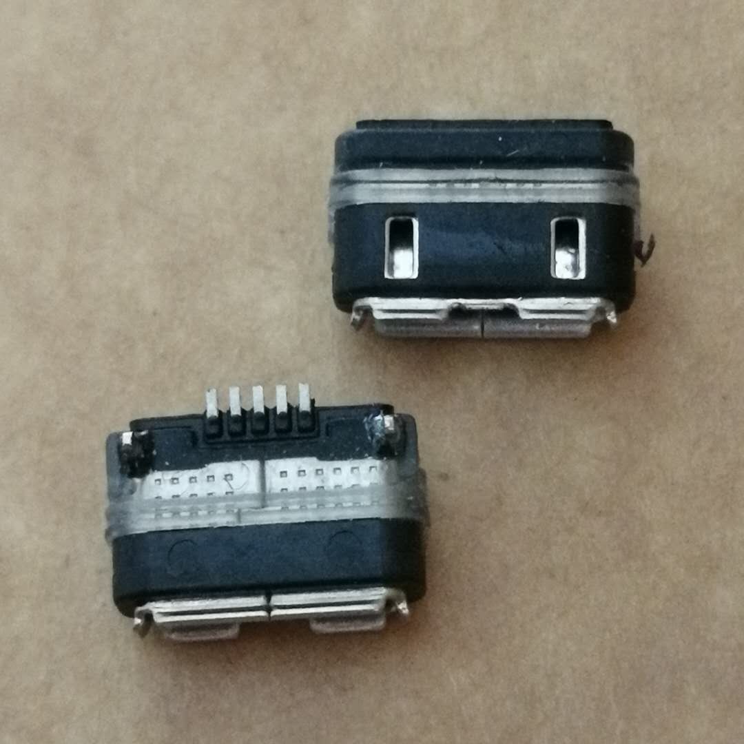 MICRO USB 防水母座 5P-AB型 90度后插后贴D