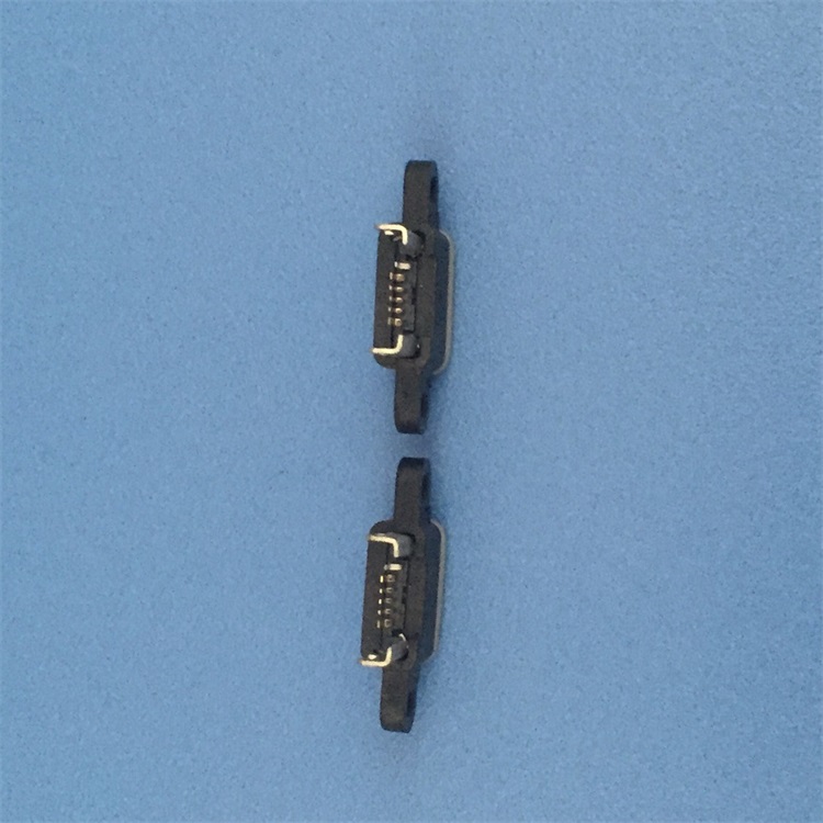 MICRO 防水母座 A型母头 黑胶 IP67 两脚双卡点