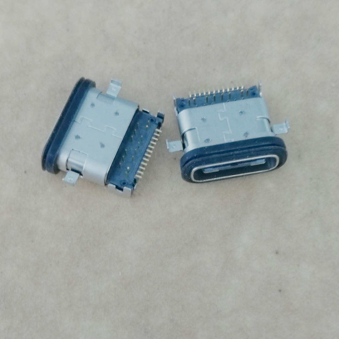 USB 3.1 TYPE-C 24P沉板防水母座 双包壳 前