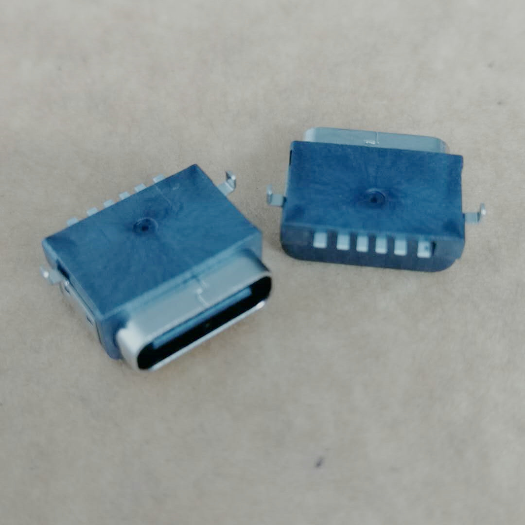TYPE-C 6P防水母座 剃须刀电动牙刷防水插座 沉板0.