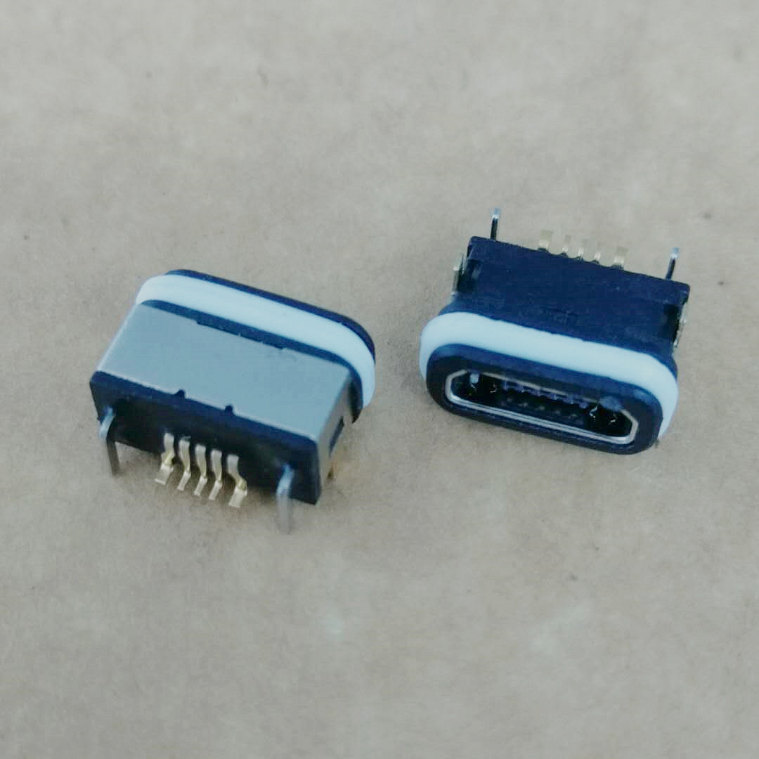 防水MICRO 5P-B型母座 板上四脚插板 过3A电流 带  防水Micro  5B型母座  防水us