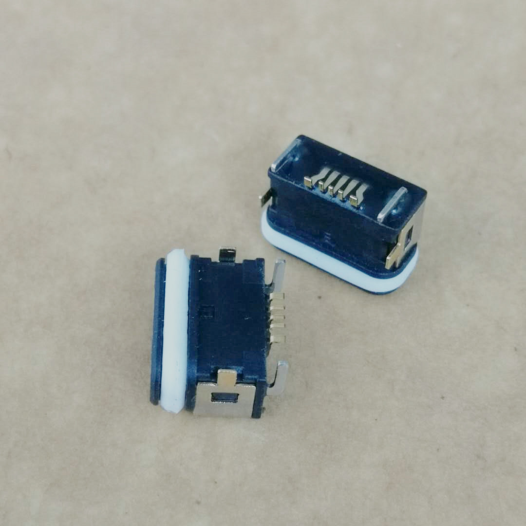 防水MICRO 5P-B型母座 板上四脚插板 过3A电流 带  防水Micro  5B型母座  防水us