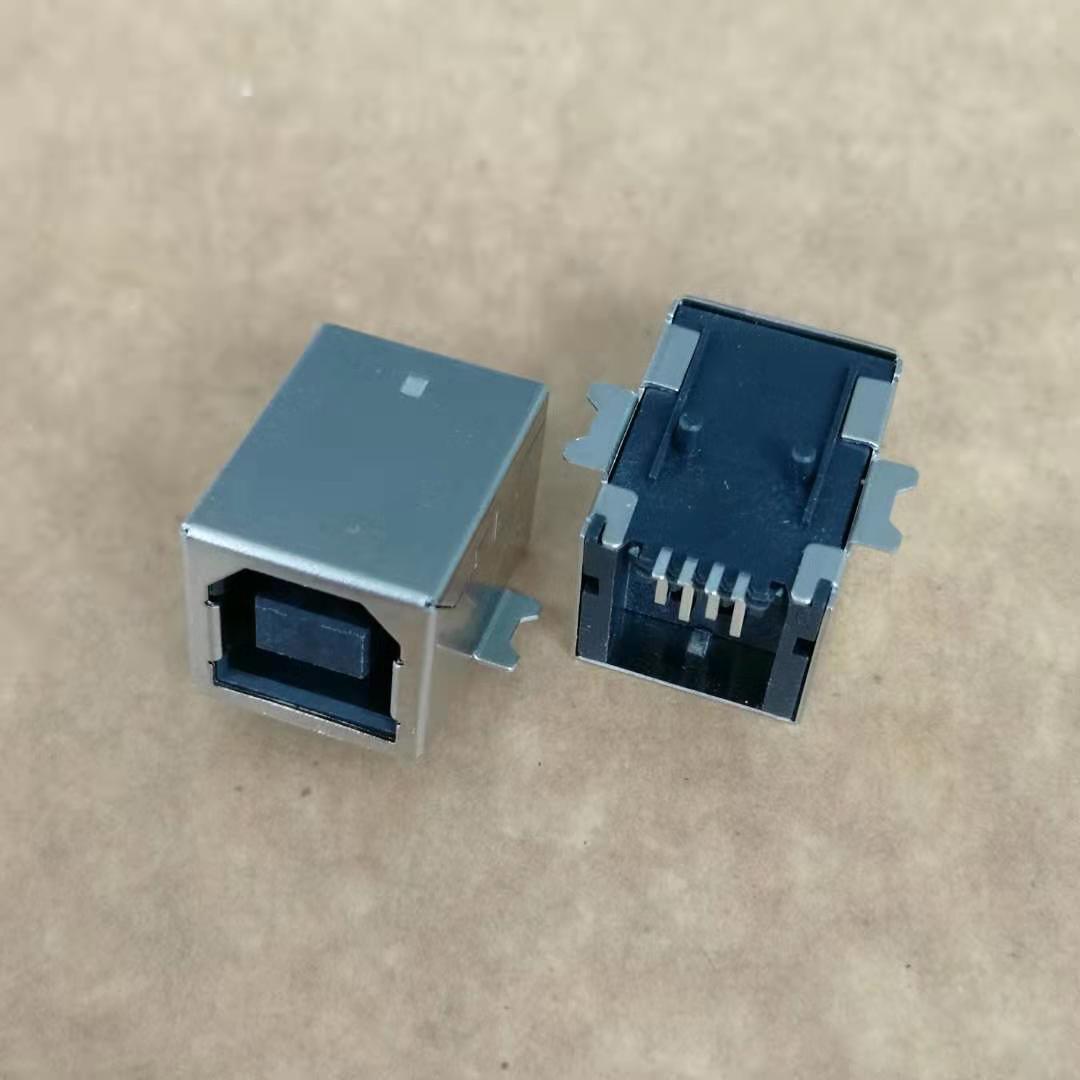 USB 2.0 B型母座 4P 全贴式SMT 有柱 BF 2