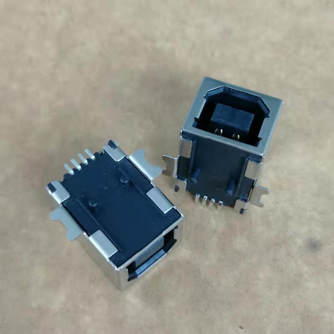 USB 2.0 B型母座 4P 全贴式SMT 有柱 BF 2