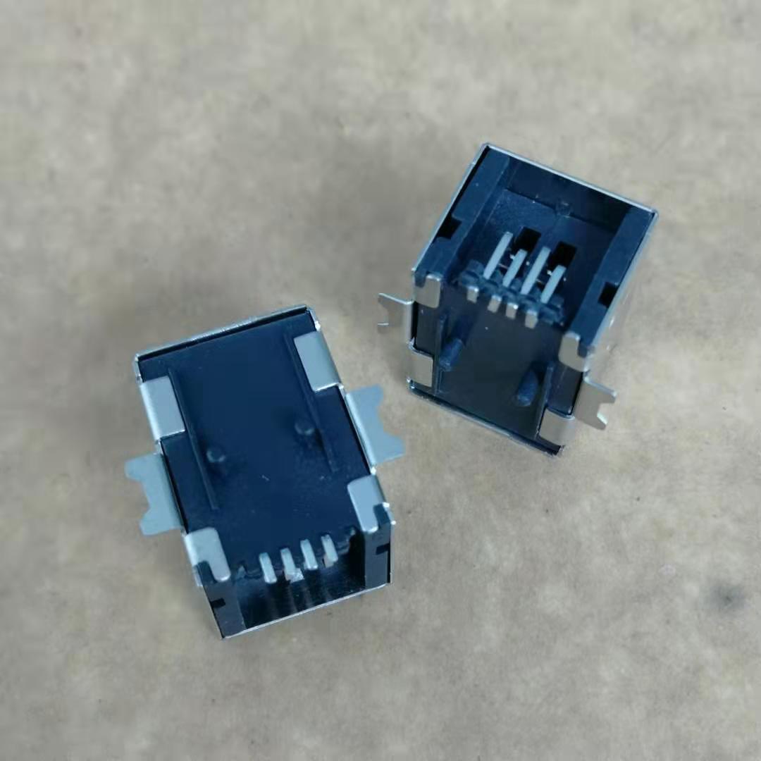 USB 2.0 B型母座 4P 全贴式SMT 有柱 BF 2