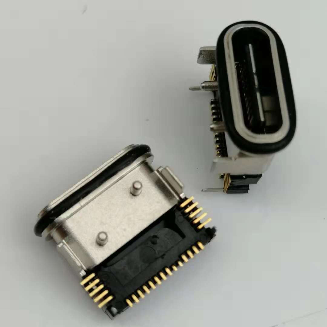 USB 3.1 TYPE-C 24PIN防水母座 四脚插板