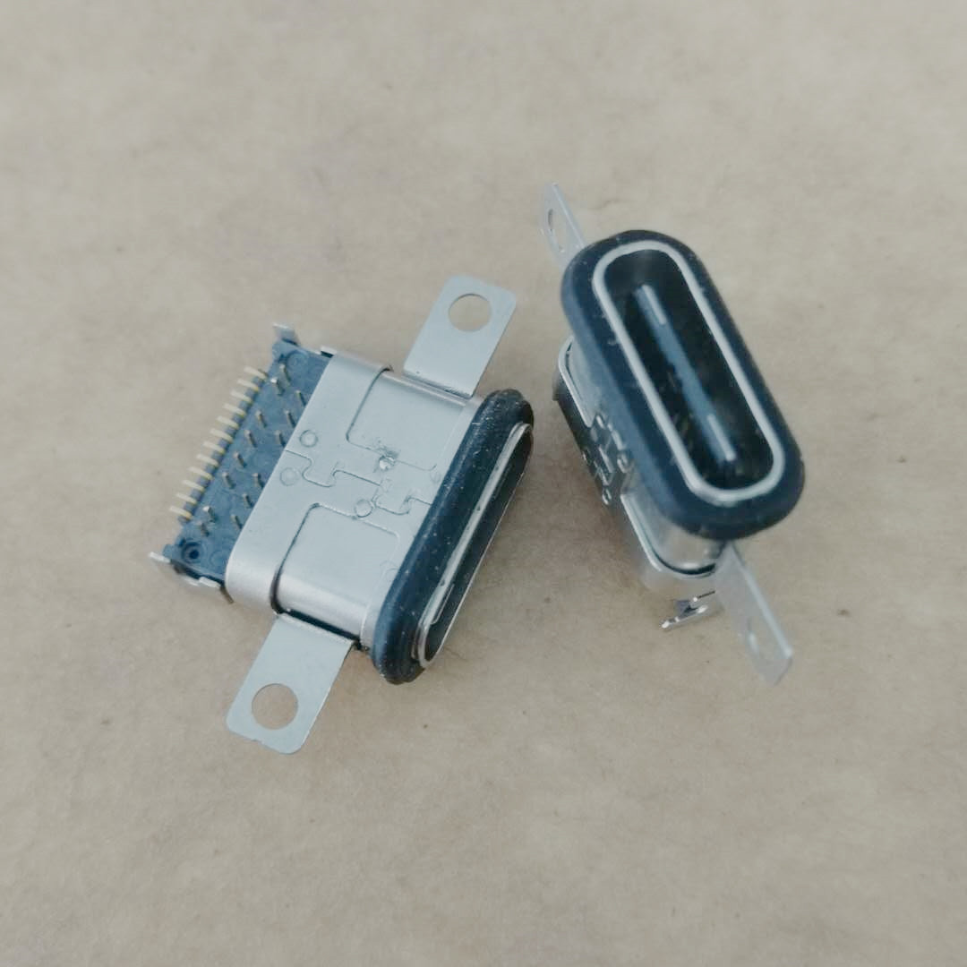 USB 3.1 TYPE-C 24P沉板防水母座 前插后贴