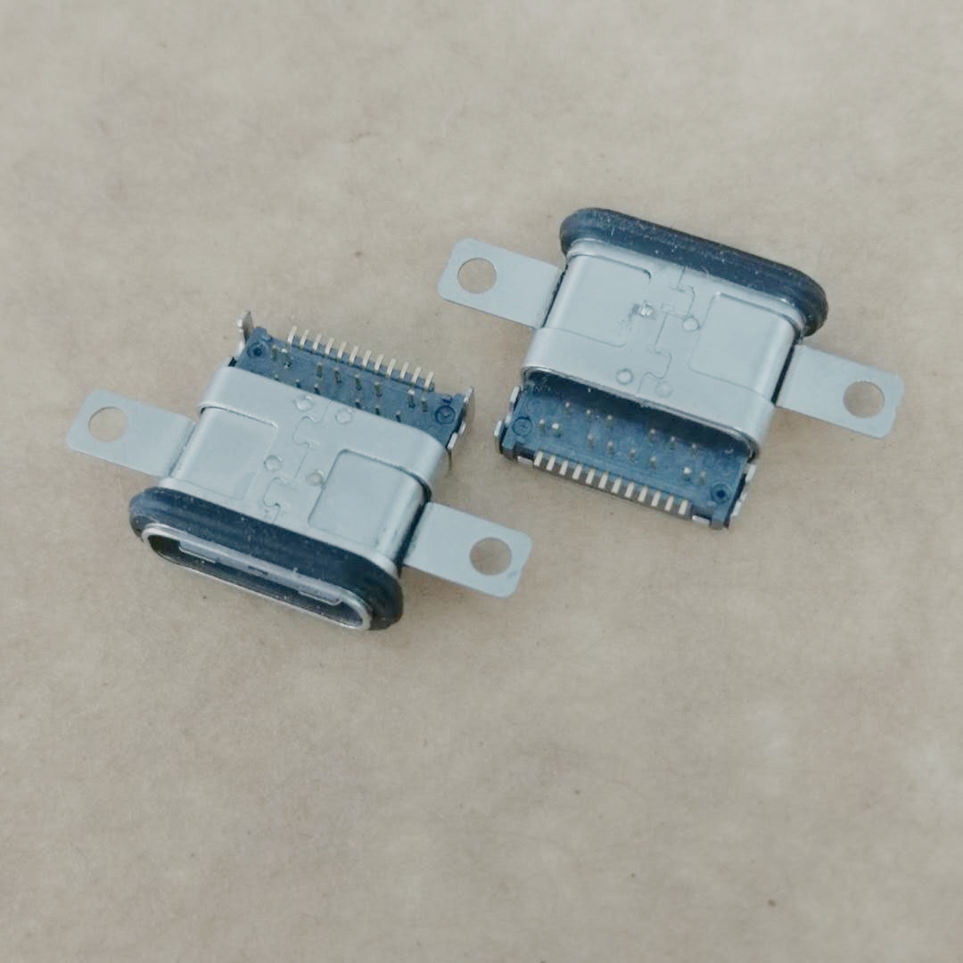 USB 3.1 TYPE-C 24P沉板防水母座 前插后贴