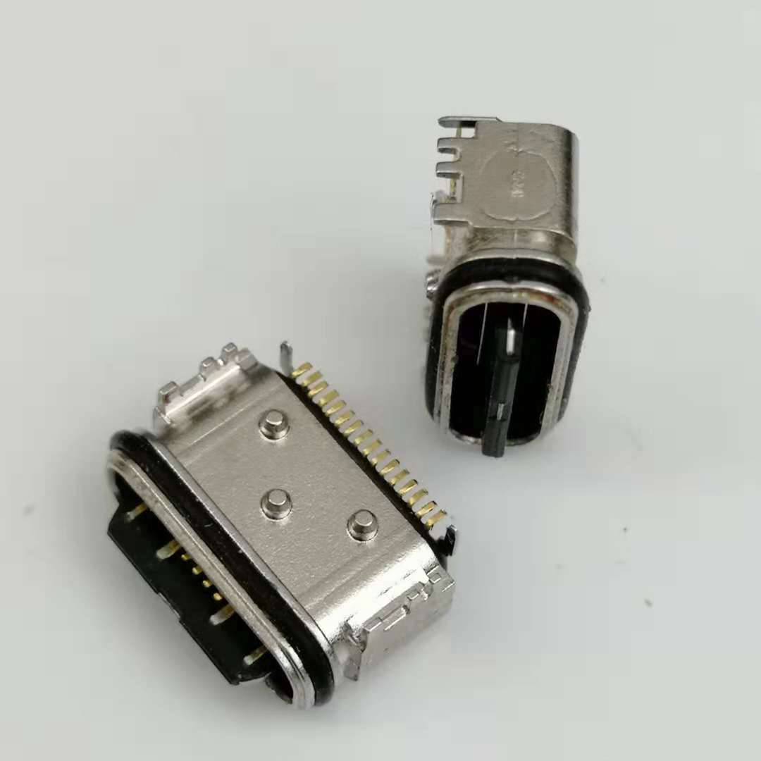 防水TYPE-C 16PIN母座 板上型 粉末冶金一体式