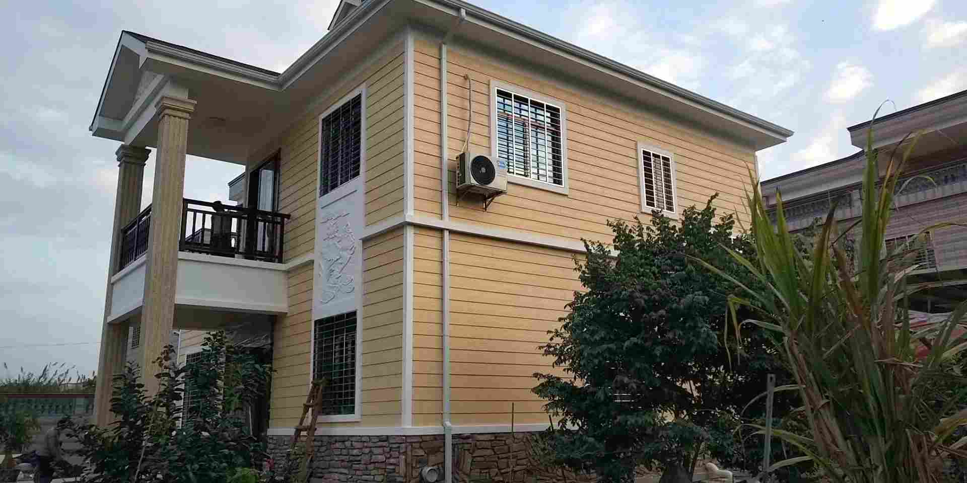 杭州水泥木纹板埃特板轻钢别墅外墙板  水泥纤维板