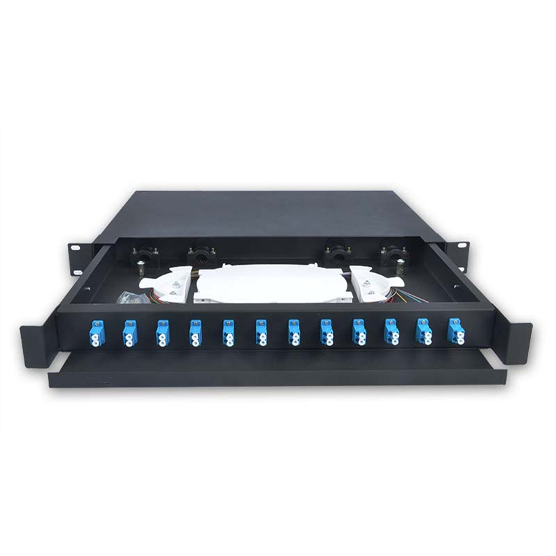 ODF光纤终端盒 挂墙式盘纤盒 24芯熔接盒 1U12口机架