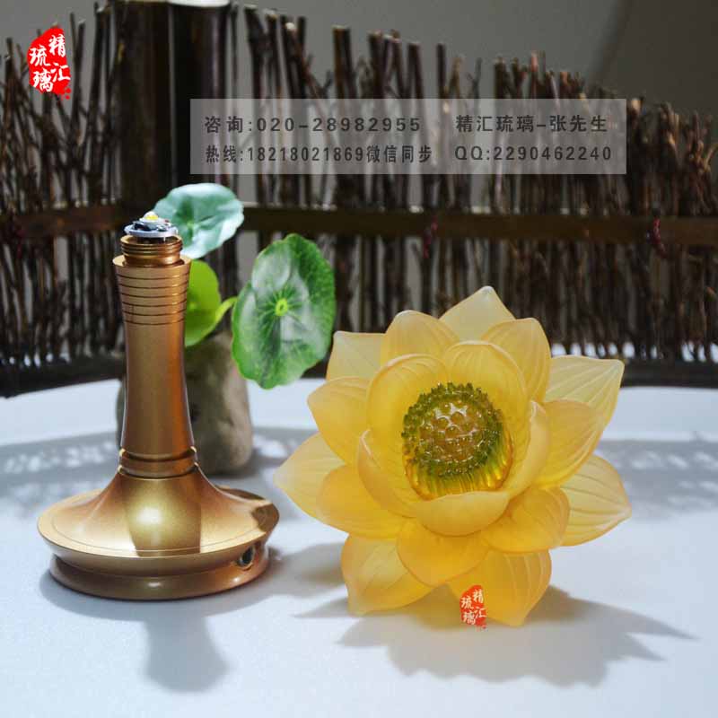 古法琉璃莲花灯佛前长明灯LED供灯深圳广州琉璃厂家  佛前供灯长明灯  LED佛前供灯