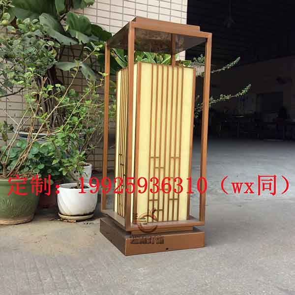 广东古镇厂家直销户外非标工程定制灯园林工程定制logo  仿铜拉丝景观灯  不锈钢景观灯  云石透光庭院灯
