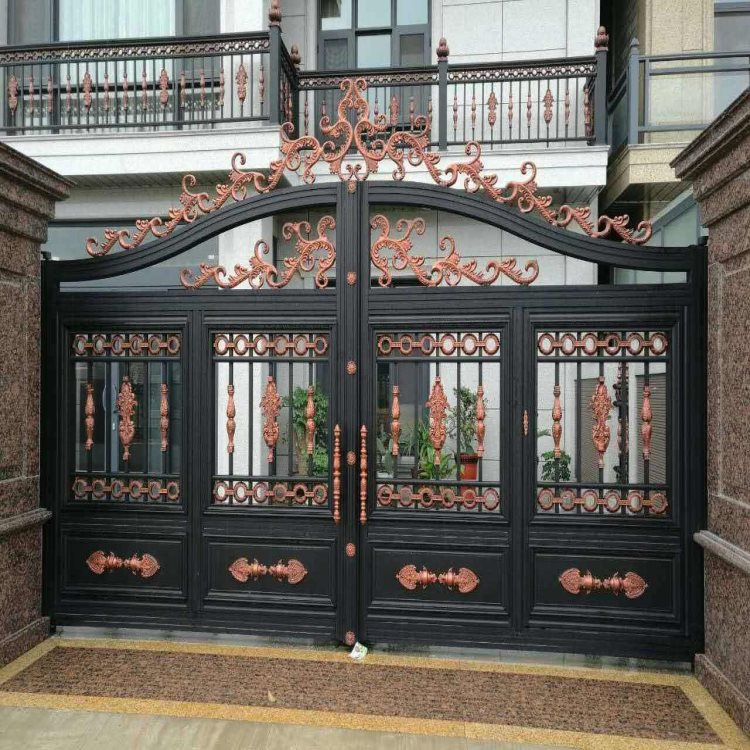 张家口阳原县庭院铝艺大门定做方便 别墅大门 别墅铝艺大门