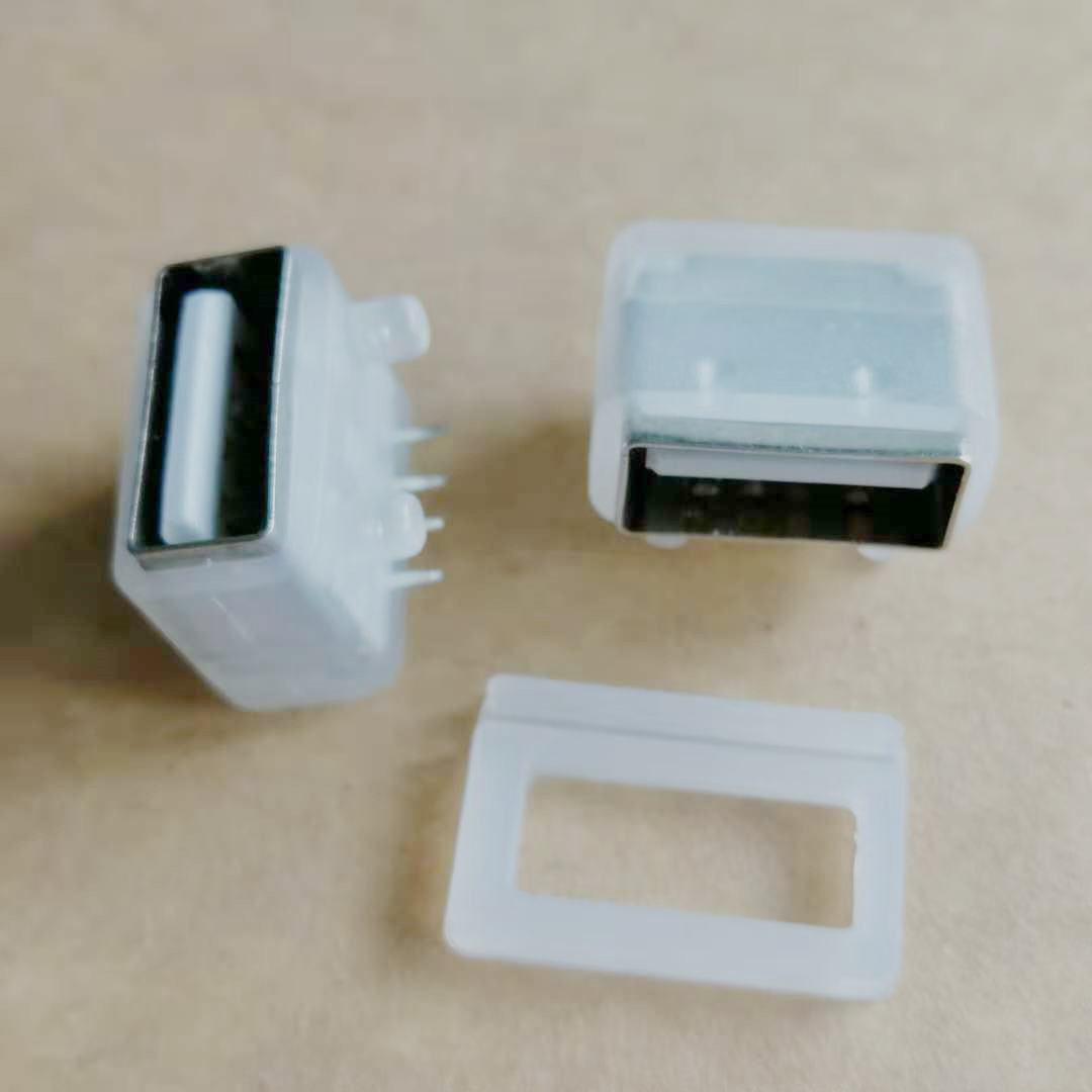 A母短体10.0防水母座 4P 90度卧式防水插座 带定位柱
