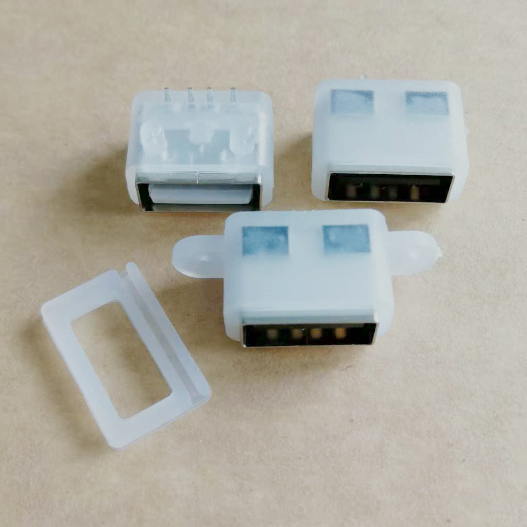 A母短体10.0防水母座 4P 90度卧式防水插座 带定位柱