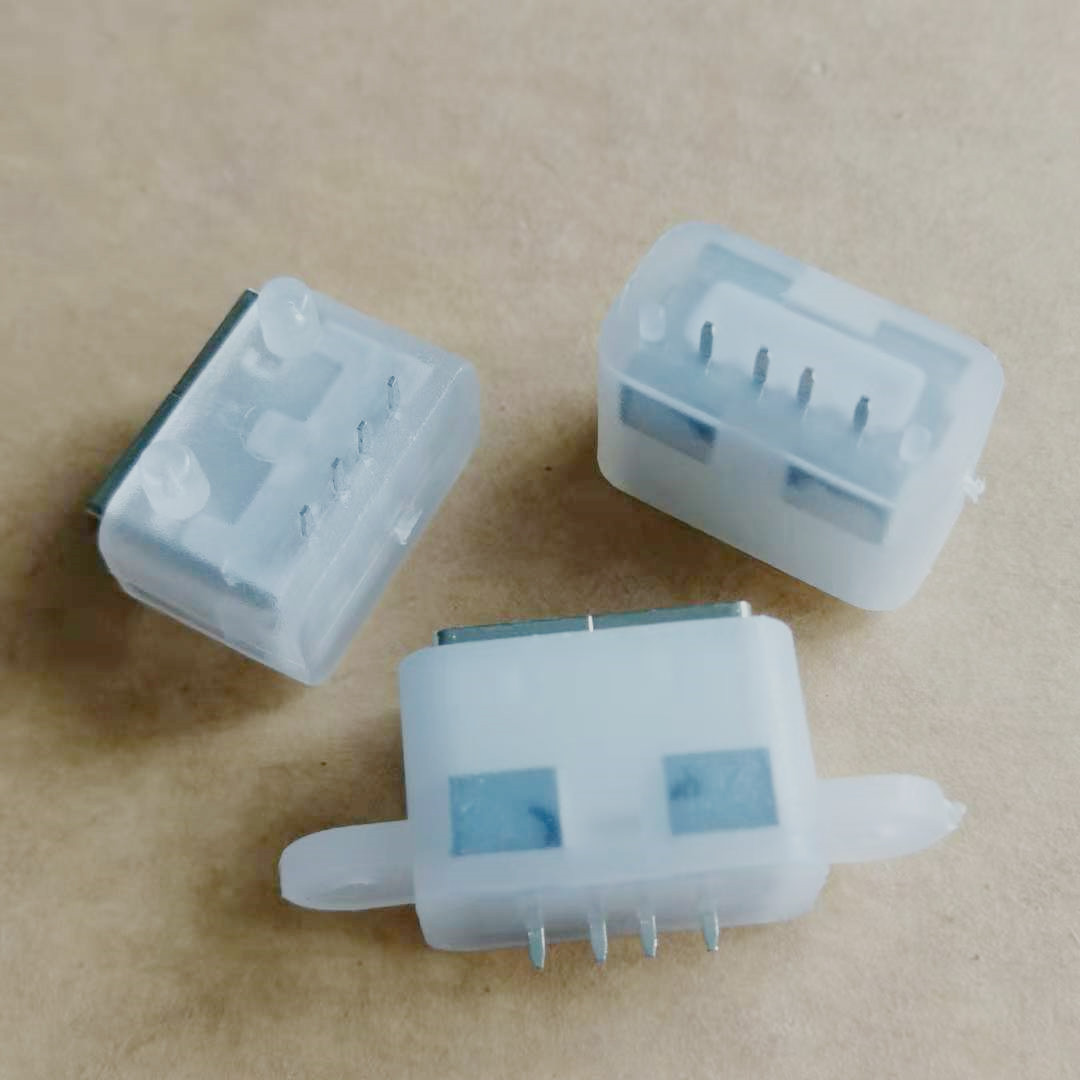 A母短体10.0防水母座 4P 90度卧式防水插座 带定位柱