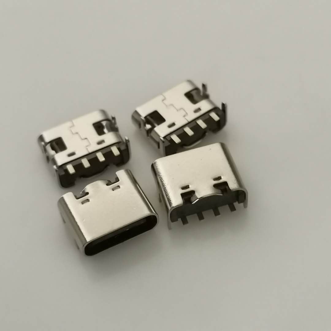 USB3.1 TYPE-C输出母座4PIN 简易型 好焊接  四脚插板di