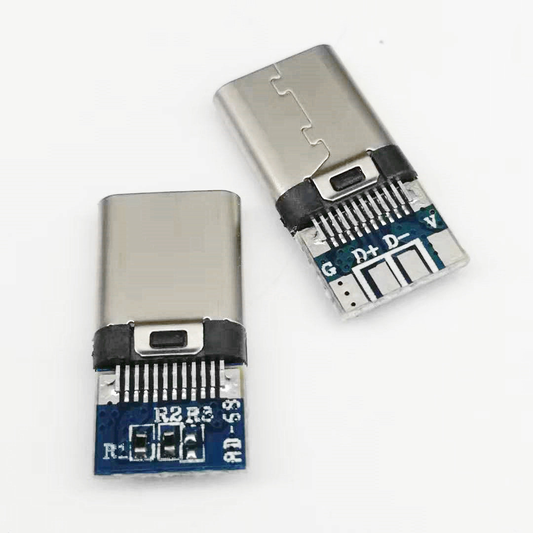 USB 3.1 TYPE-C 24pin夹板公头 夹板0.8  带PCB板 数据板