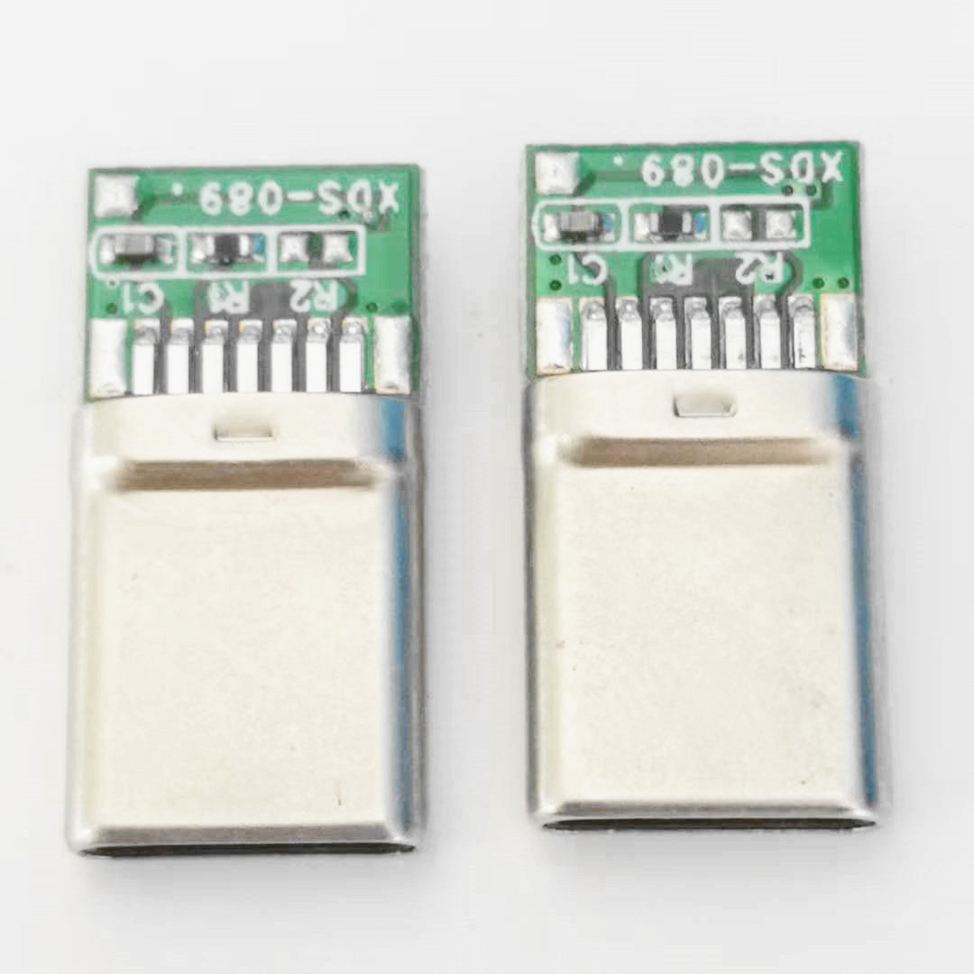 USB 3.1 TYPE-C拉伸公头 14PIN 带线路板  双面插 焊线式