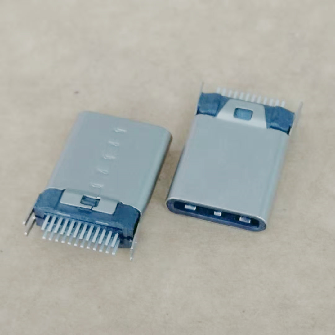 USB 3.1插头 TYPE-C 24P夹板公头 夹板0.8  带鱼叉脚
