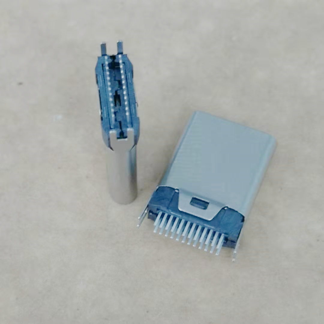 USB 3.1插头 TYPE-C 24P夹板公头 夹板0.8  带鱼叉脚