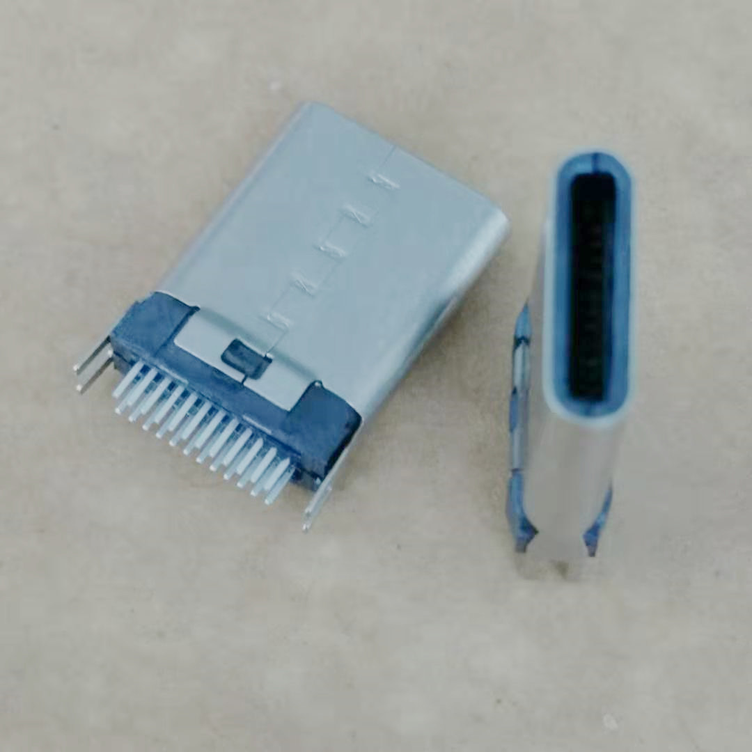 USB 3.1插头 TYPE-C 24P夹板公头 夹板0.8  带鱼叉脚