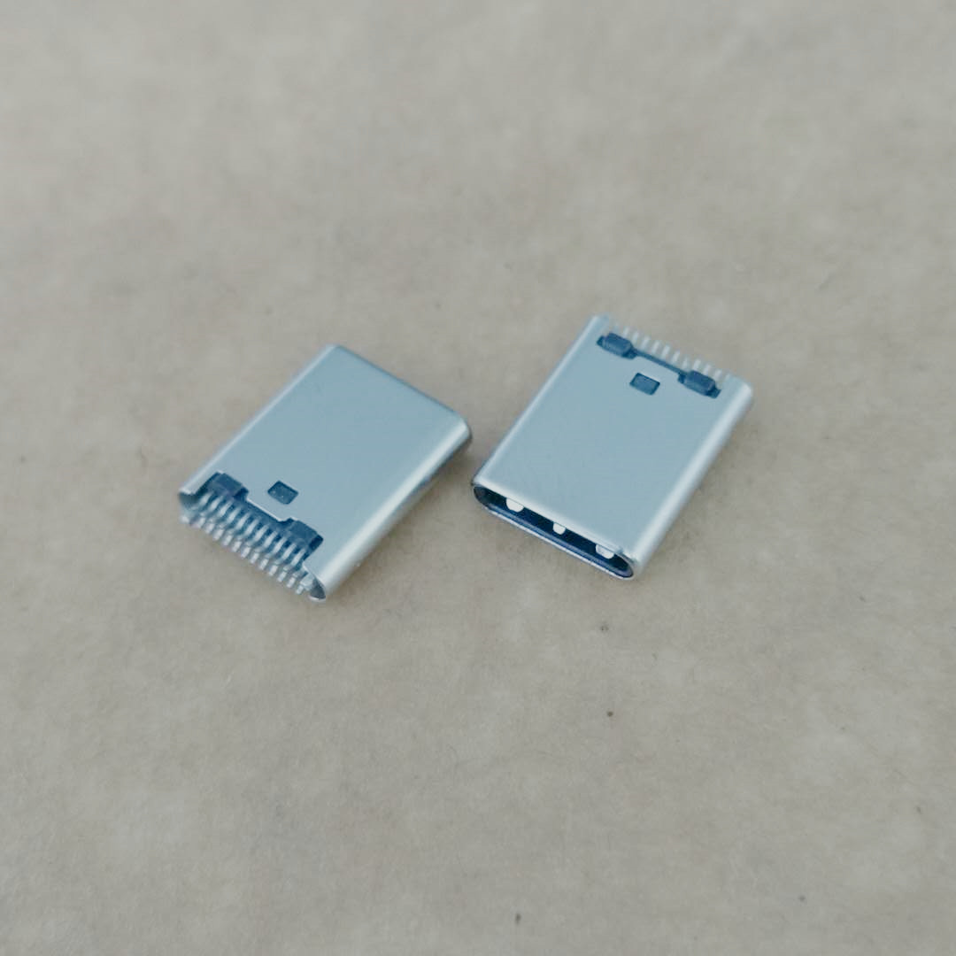 USB 3.1插头 TYPE-C 24P夹板公头 夹板1.0  夹板1.0 L=10.4  拉伸款 带后塞