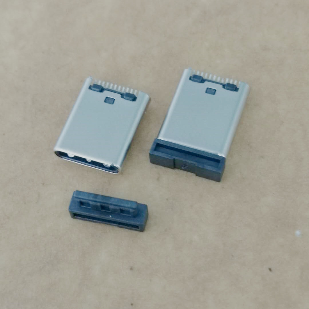 USB 3.1插头 TYPE-C 24P夹板公头 夹板1.0  夹板1.0 L=10.4  拉伸款 带后塞