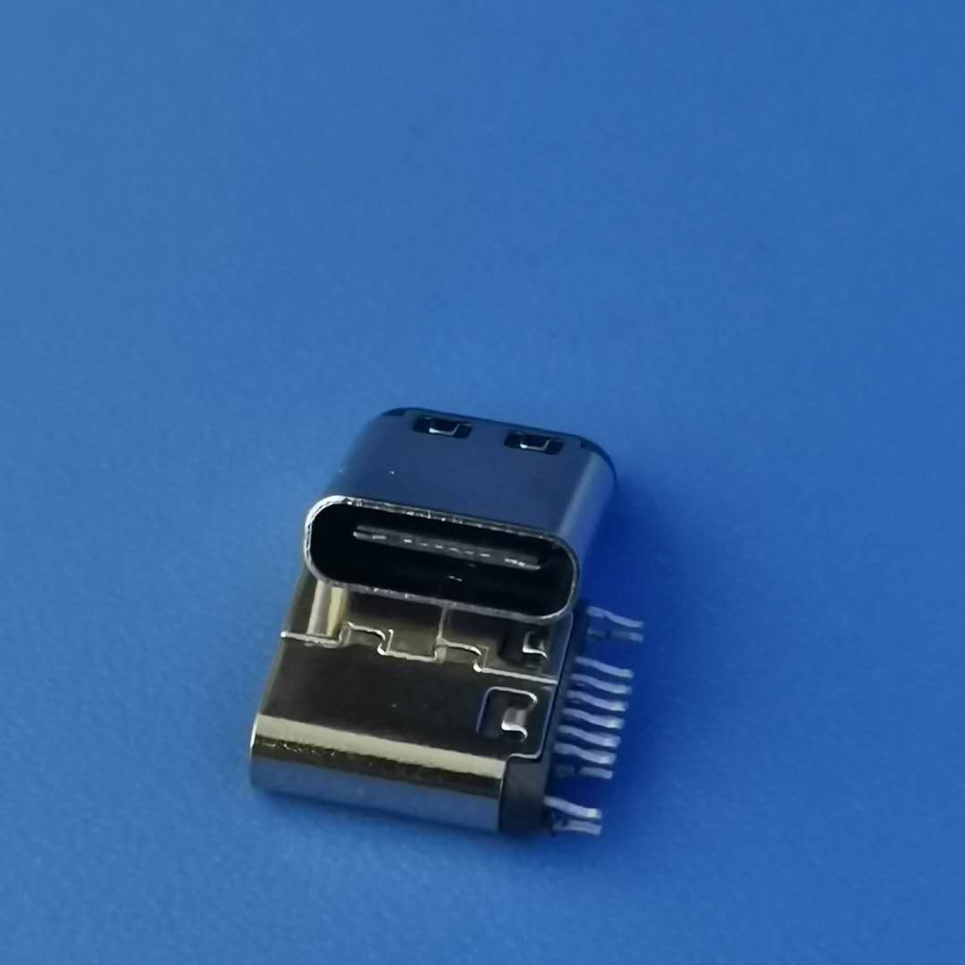 USB3.1 TYPE-C母座 12PIN双排夹板母头 带固  带固定脚