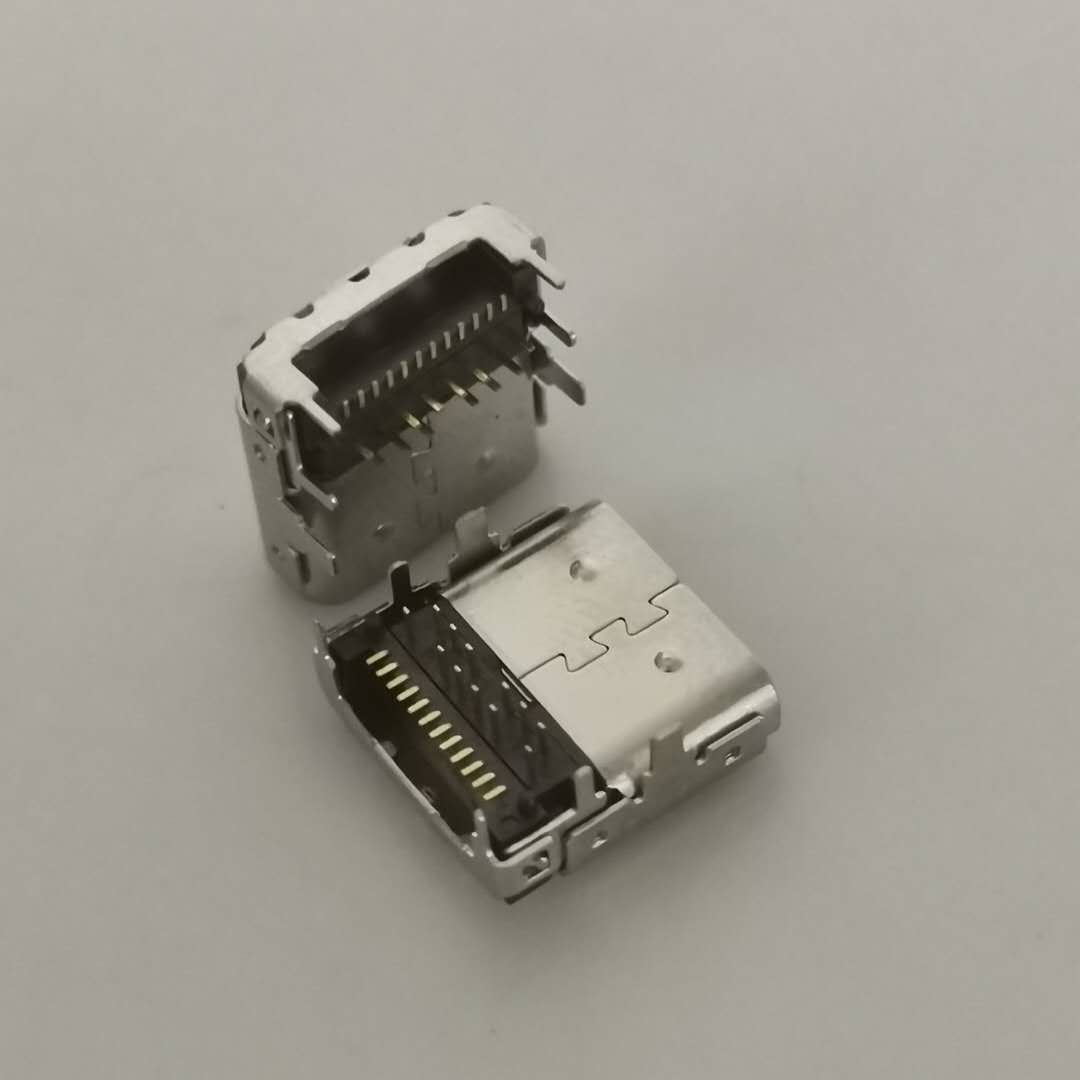 USB3.1 TYPE-C母座 24PIN前插后贴 smt+  六脚插板