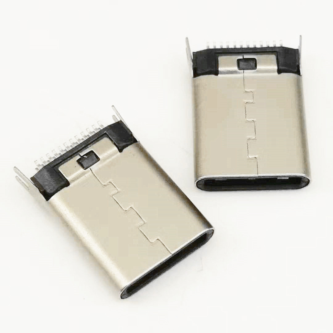 USB 3.1 TYPE-C 短体公头 24P 夹板式 夹板  夹板0.8 外露8.5