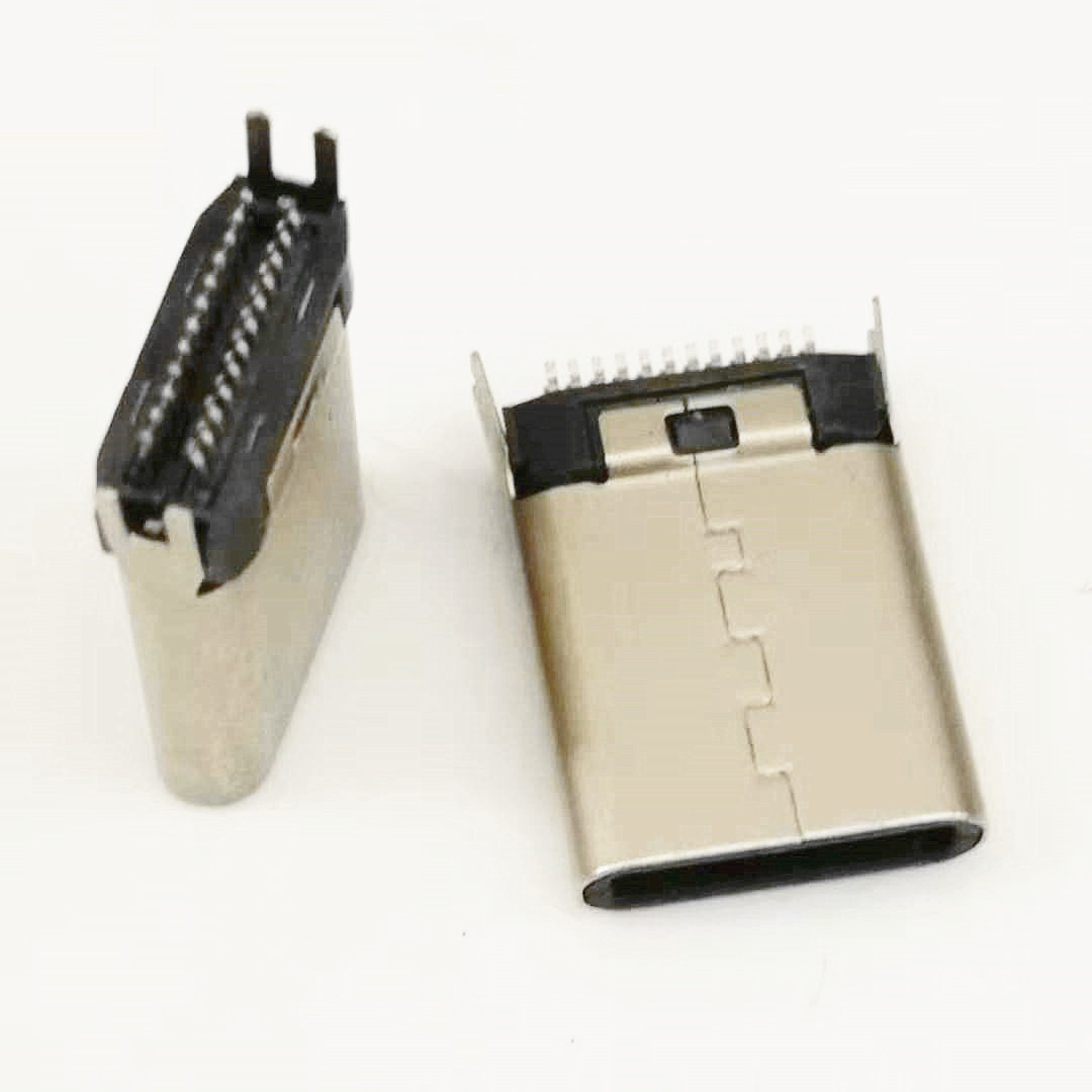 USB 3.1 TYPE-C 短体公头 24P 夹板式 夹板  夹板0.8 外露8.5