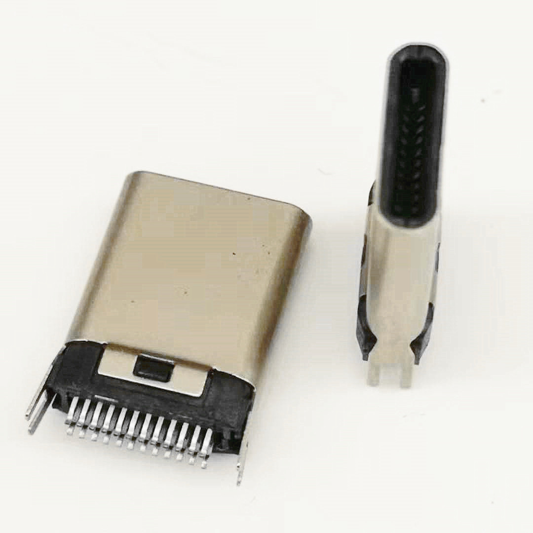 USB 3.1 TYPE-C 短体公头 24P 夹板式 夹板  夹板0.8 外露8.5