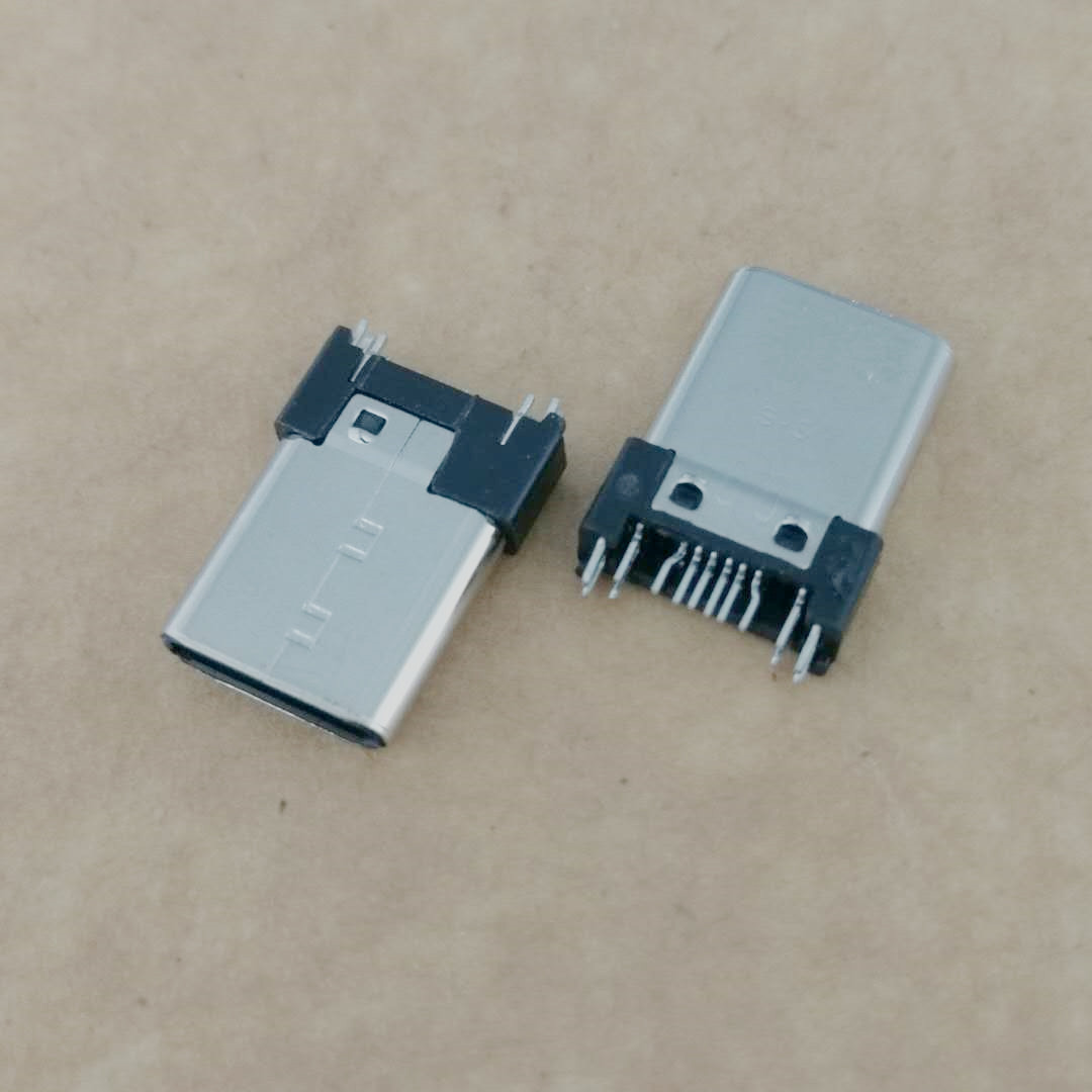 USB TYPE-C 三星款公头 6PIN 夹板0.6 带鱼  带鱼叉脚 铆合款