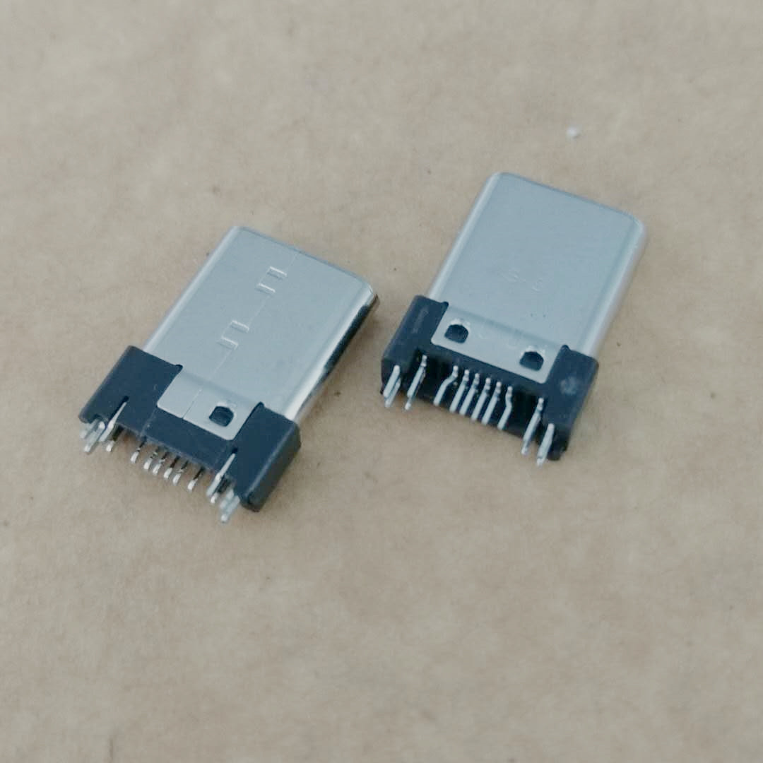 USB TYPE-C 三星款公头 6PIN 夹板0.6 带鱼  带鱼叉脚 铆合款