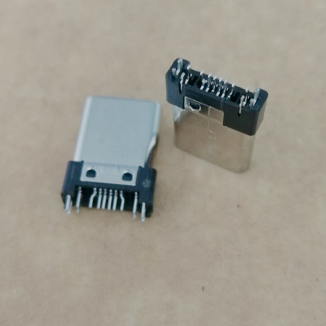USB TYPE-C 三星款公头 6PIN 夹板0.6 带鱼  带鱼叉脚 铆合款