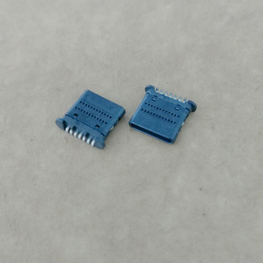 全塑USB TYPE-C 7P公头 180度SMT 超短体L  超短体L=7.5  充背夹公头