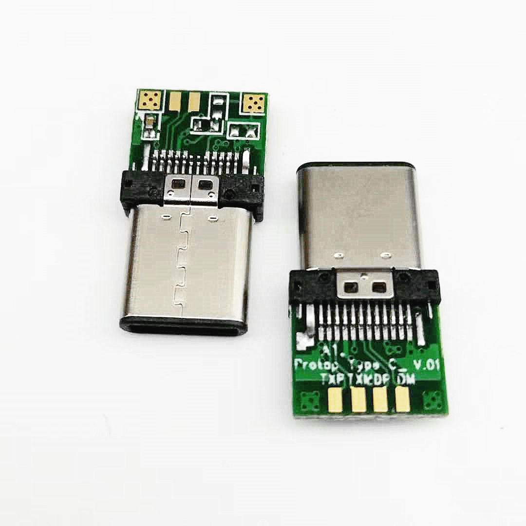 USB 3.1 TYPE-C 夹板公头 24PIN 夹板0.  夹板0.8 带PCB板  两面插双面插